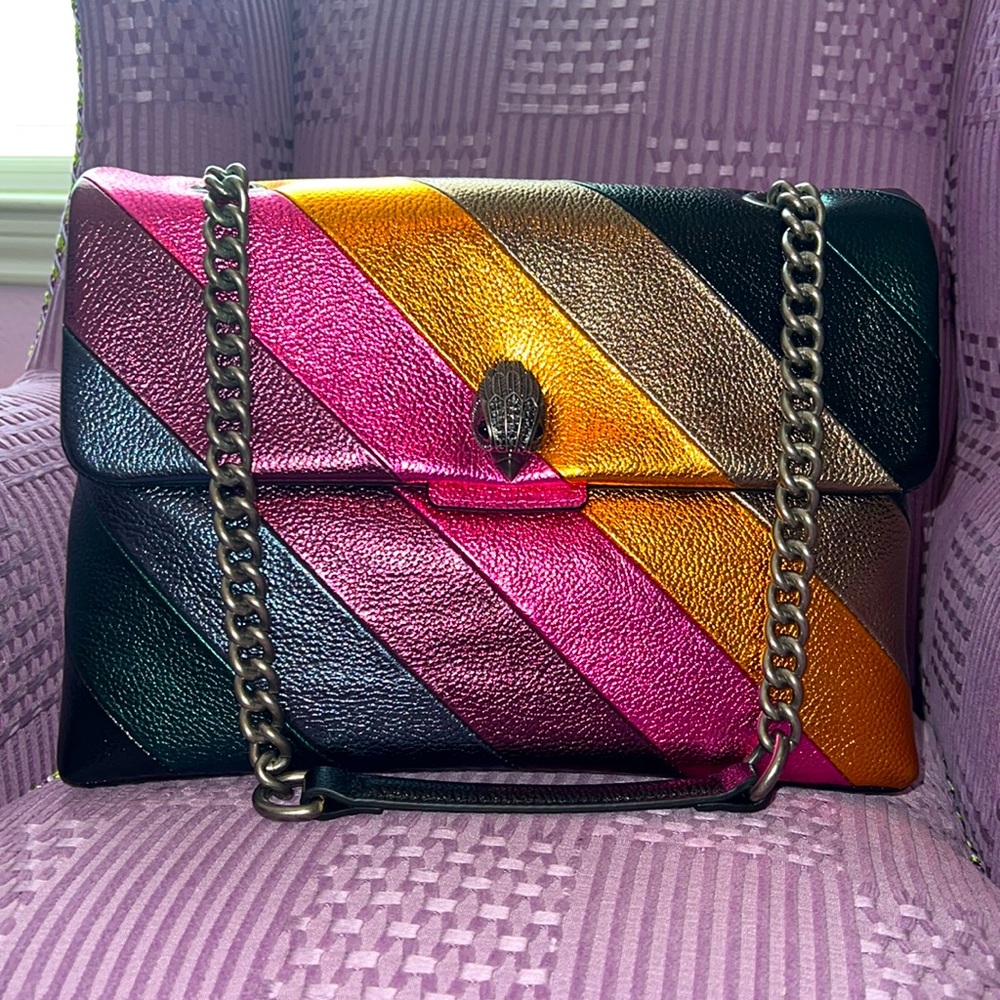 NWT - Kurt Geiger Large Soho Rainbow Metallic Handbag